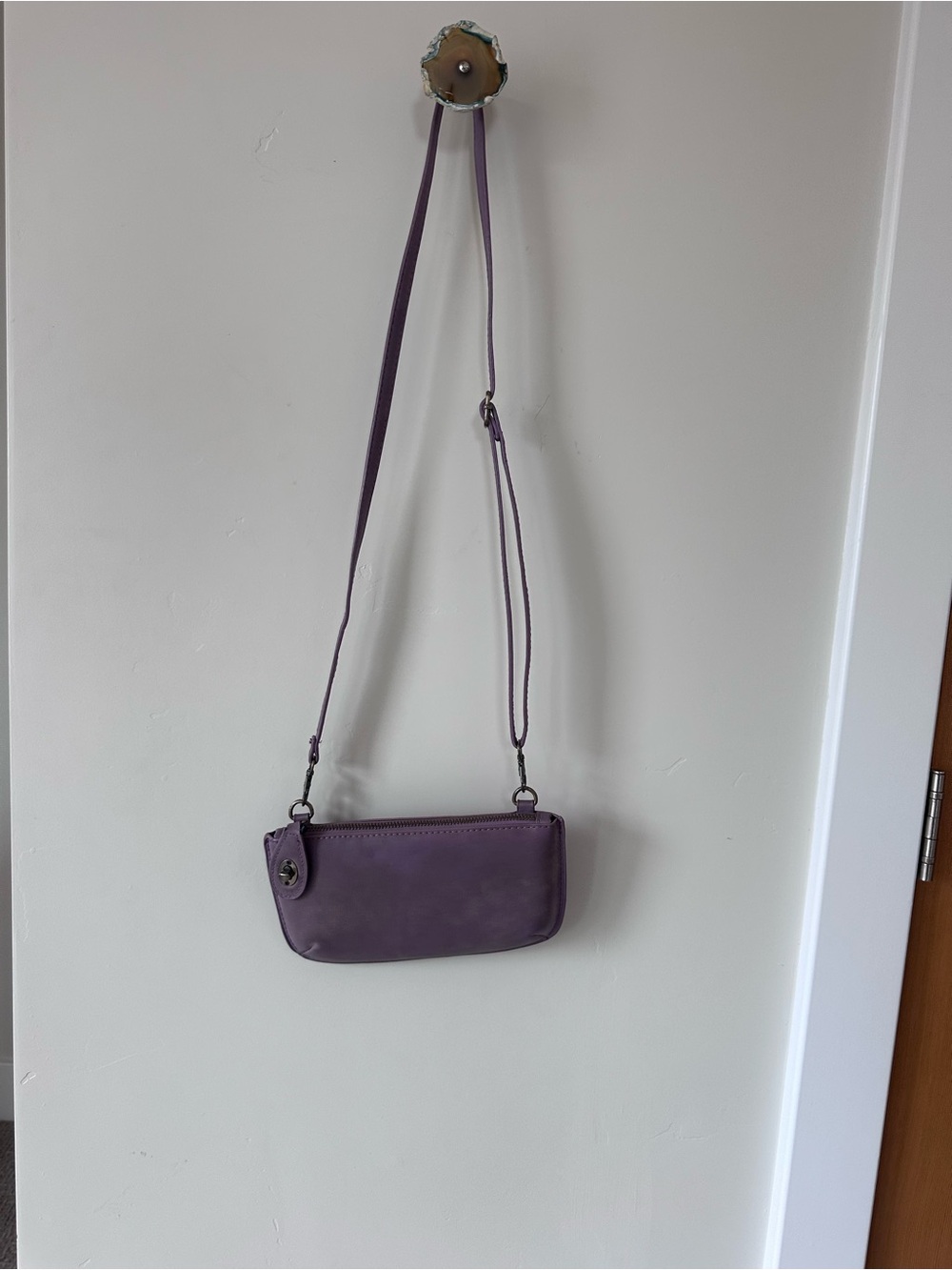 Joy Susan Purple Leather Crossbody Bag